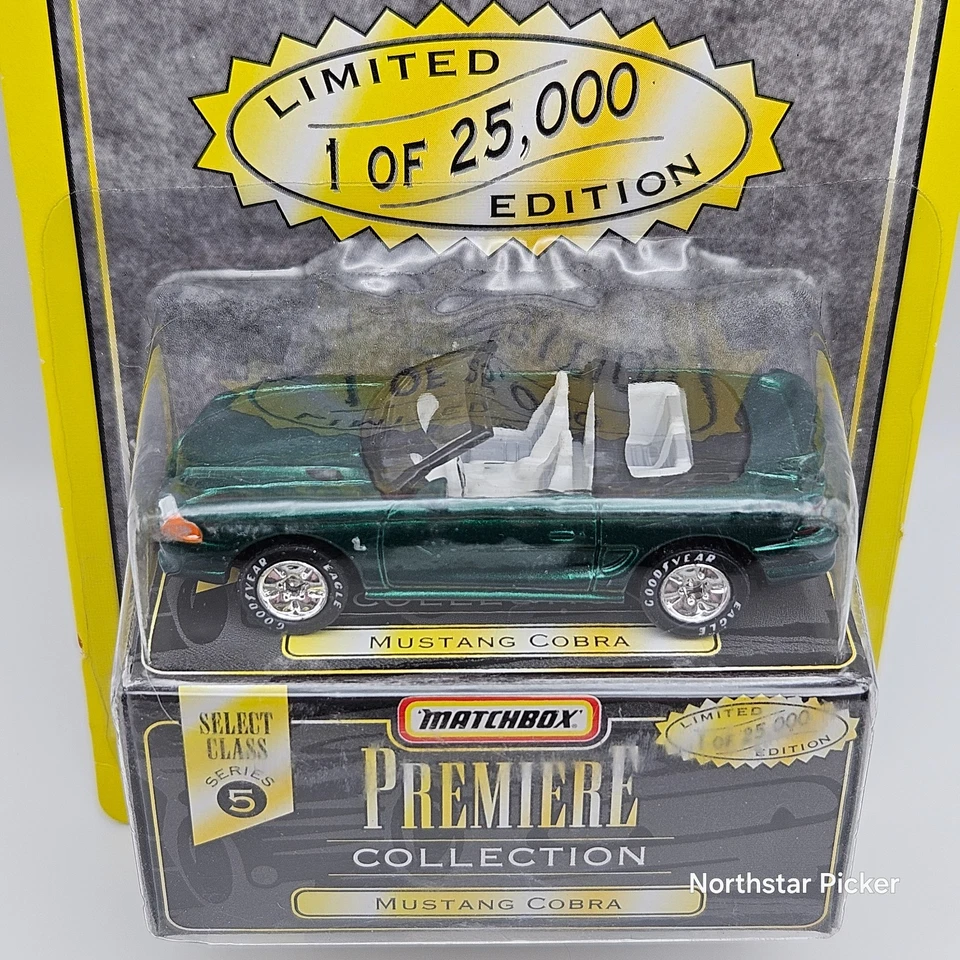 VTG 1996 Matchbox Premiere Collection Ford Mustang Cobra Green Series 5 1/25k - Image 2 of 4