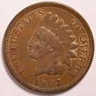 1907 Indian Head Penny Cent Extremely Fine (XF)