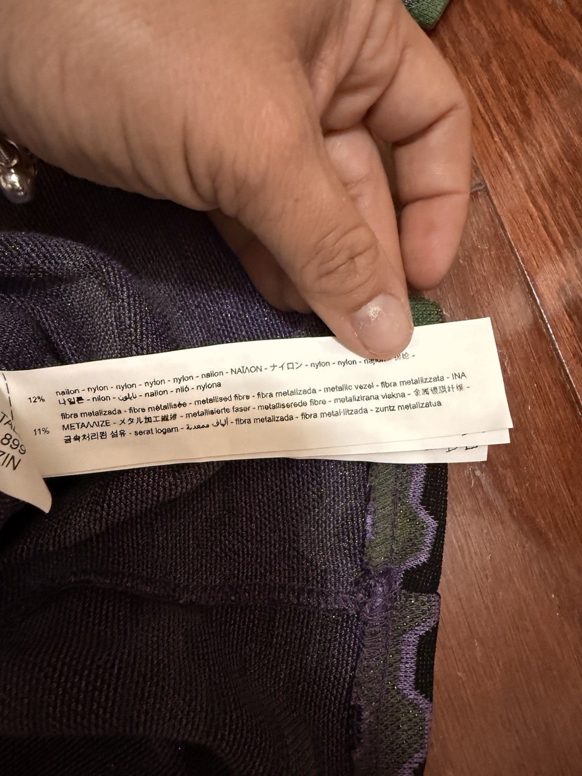 Zara Purple Green Retro Stripe Long Sleeve Dress Size Small thumbnail 3