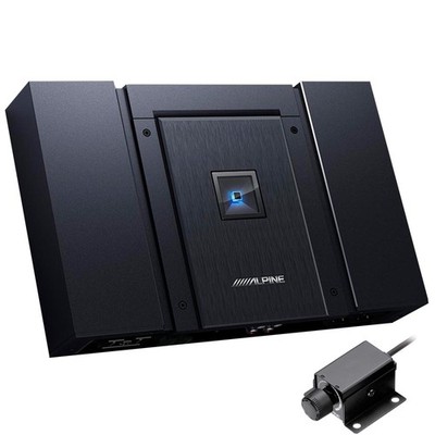 Alpine HDA-F60 Amplifier & RUX-KNOB.2 Remote Bass Knob Bundle, Hi-Res 4-Channel