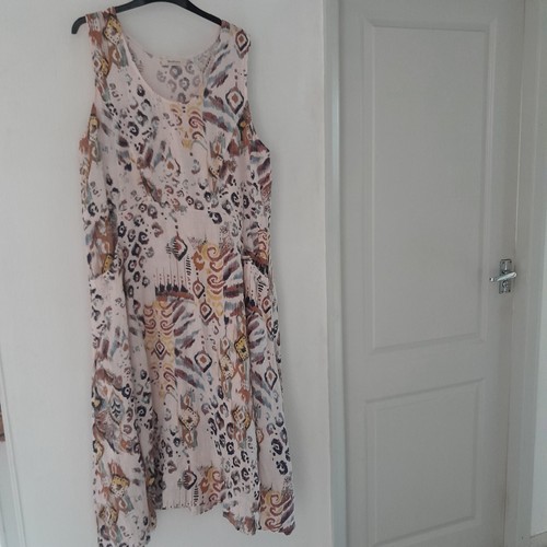 Size 16 WoolOvers Linen Womens Pocket Boho Pinafore Dress