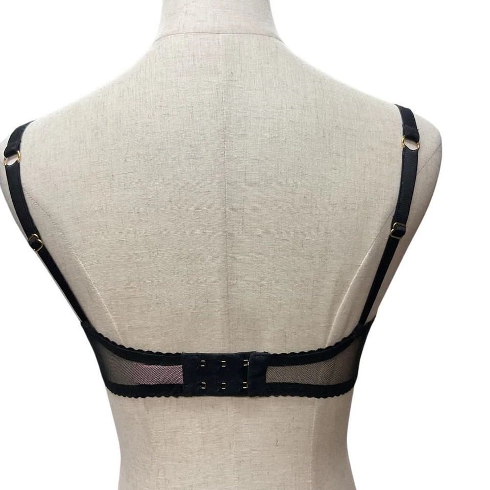 Sujetador con aros Agent Provocateur Lorna de encaje talla 32DD malla negra para mujer Foto 4 de 4