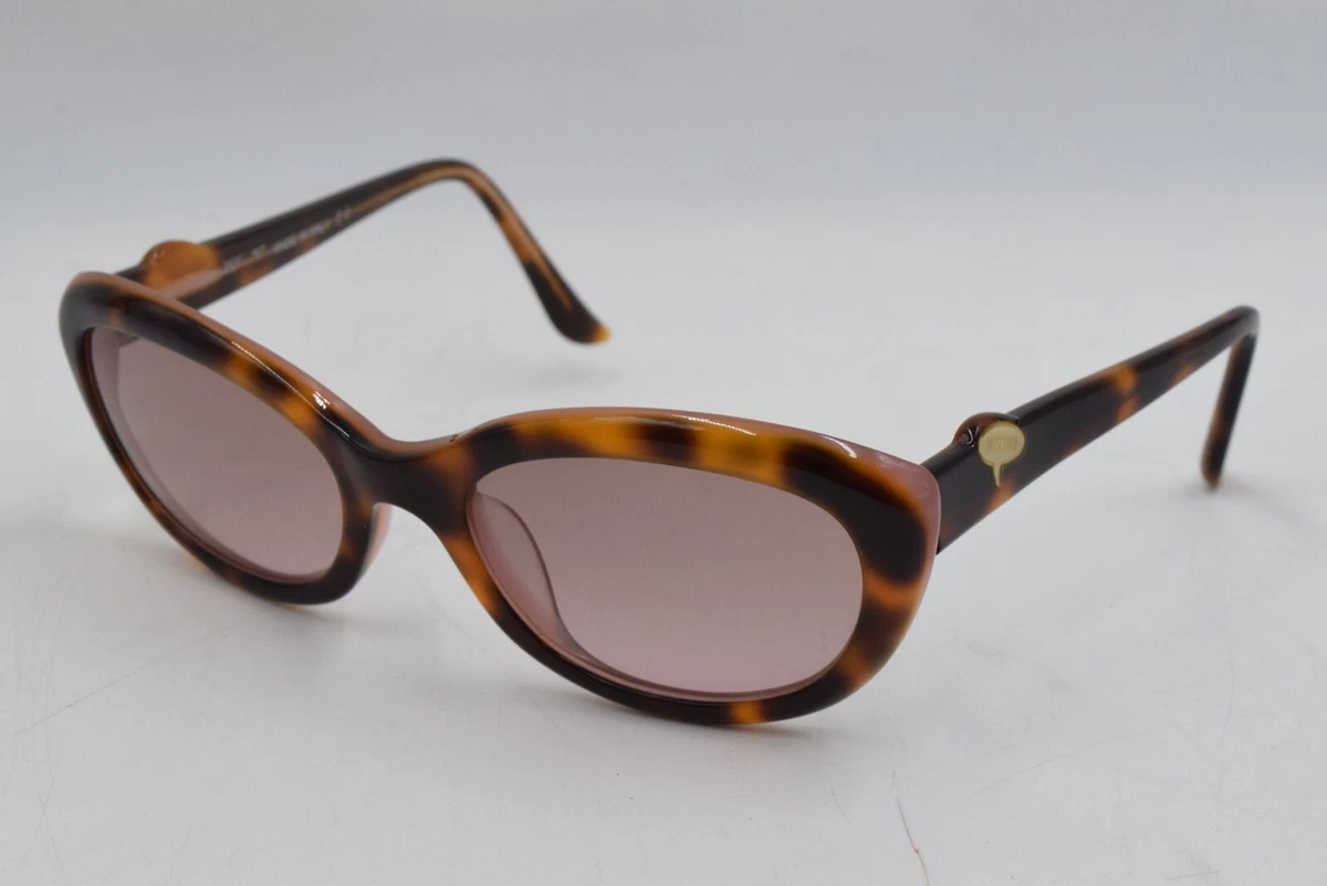 Moschino Tortoise Shell Brown Logo Detail Arm Sunglasses