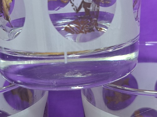 Luminarc Zodiac Rock Glasses Frosted With Gold Designs - Picture 11 of 20