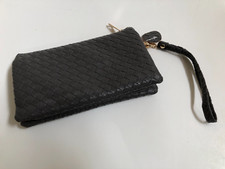 Clutch handbag Gray with Wristlet Strap Shoulder Crossbody Strap NEW