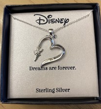 Sterling Silver Disney Necklace Tinkerbell Dreams Are Forever