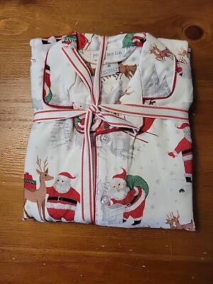 New Pottery Barn Kids Size Heritage Santa Flannel Pajama Shirt