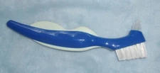 Dentist Provided 6.25" PREMIUM DELUXE DENTURE BRUSH BLUE Soft Grip Handle NEW
