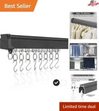 Ceiling Curtain Track Set - Easy Installation - Perfect for Room Divider - Black