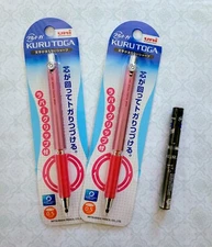 uni-ball Kuru Toga Rubber Grip Mechanical Pencil 0.5 2-pack pink w/ lead refill