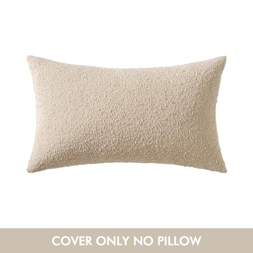 Pack of 1 Decorative Throw Pillow Cover Pillowcase Textured 12" x 20" Khaki - 第 5/7 張圖片