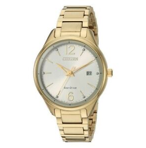 Citizen Eco-Drive Women's Chandler Crystals Gold-Tone 37mm Watch FE6102-53A