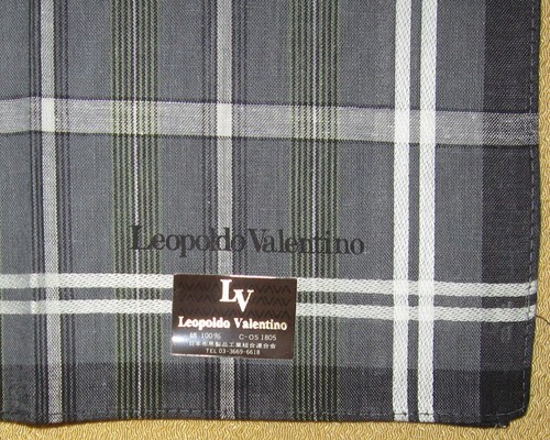 Leopoldo Valentino *Stripe Gray Collectible Handkerchief 43cm /PAGORIN - Picture 3 of 5