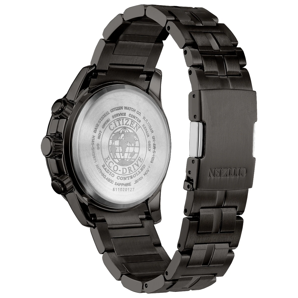 Citizen Eco Drive Men s PCAT Black Dial Stainless Steel Watch CB5887 55H eBay