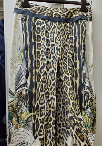 Roberto CAVALI Lux Line Leopard SIlk Skirt -SZ 40 ** NEW