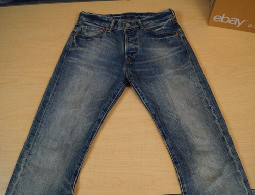 Levis 501 Jeans Distressed Denim Straight Leg Button Fly Red Tab Mens 28 x 30 - Picture 4 of 11
