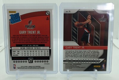 Gary Trent Jr. RC Lot (2) Red White Blue Prizm + Optic Shock