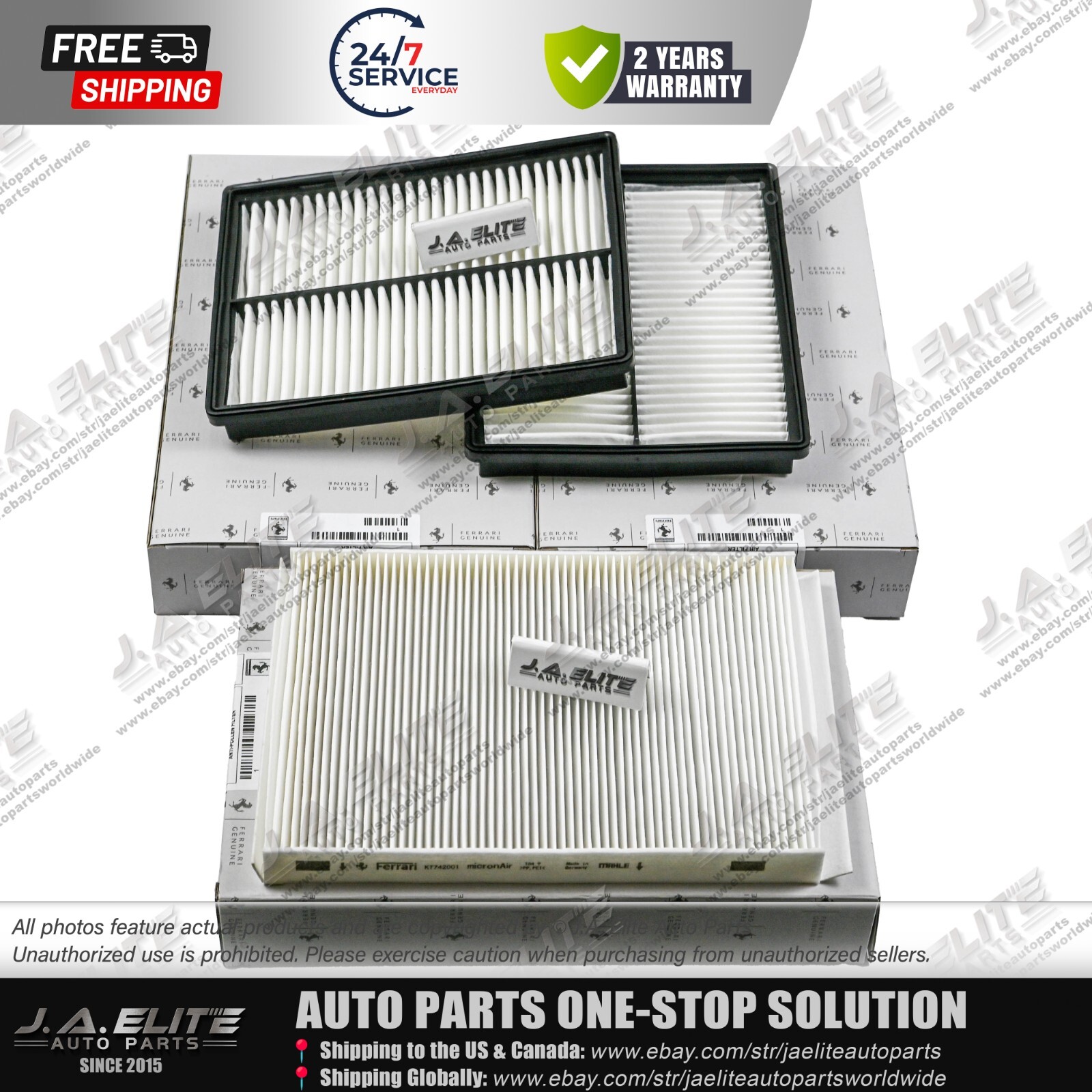 3pcs Air Filter for Ferrari Portofino Roma 338255, 819887