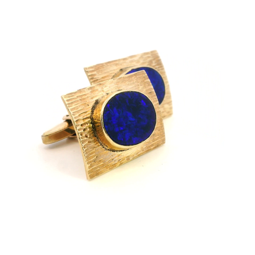 Exquisite 9ct Yellow Gold Opal Cufflinks – A Timeless Statement of Elegance - Video 1 of 1