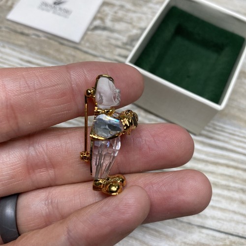 Retired Swarovski Crystal Memories Clown Accordion Brooch Pin NEW IN BOX w Paper - Picture 7 of 15