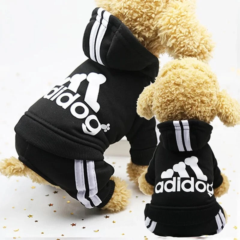 Adidog Pet Dog Tracksuit Sport Hoodie Winter Clothes Coat Small to Large Dogs UK - Image 4 of 4