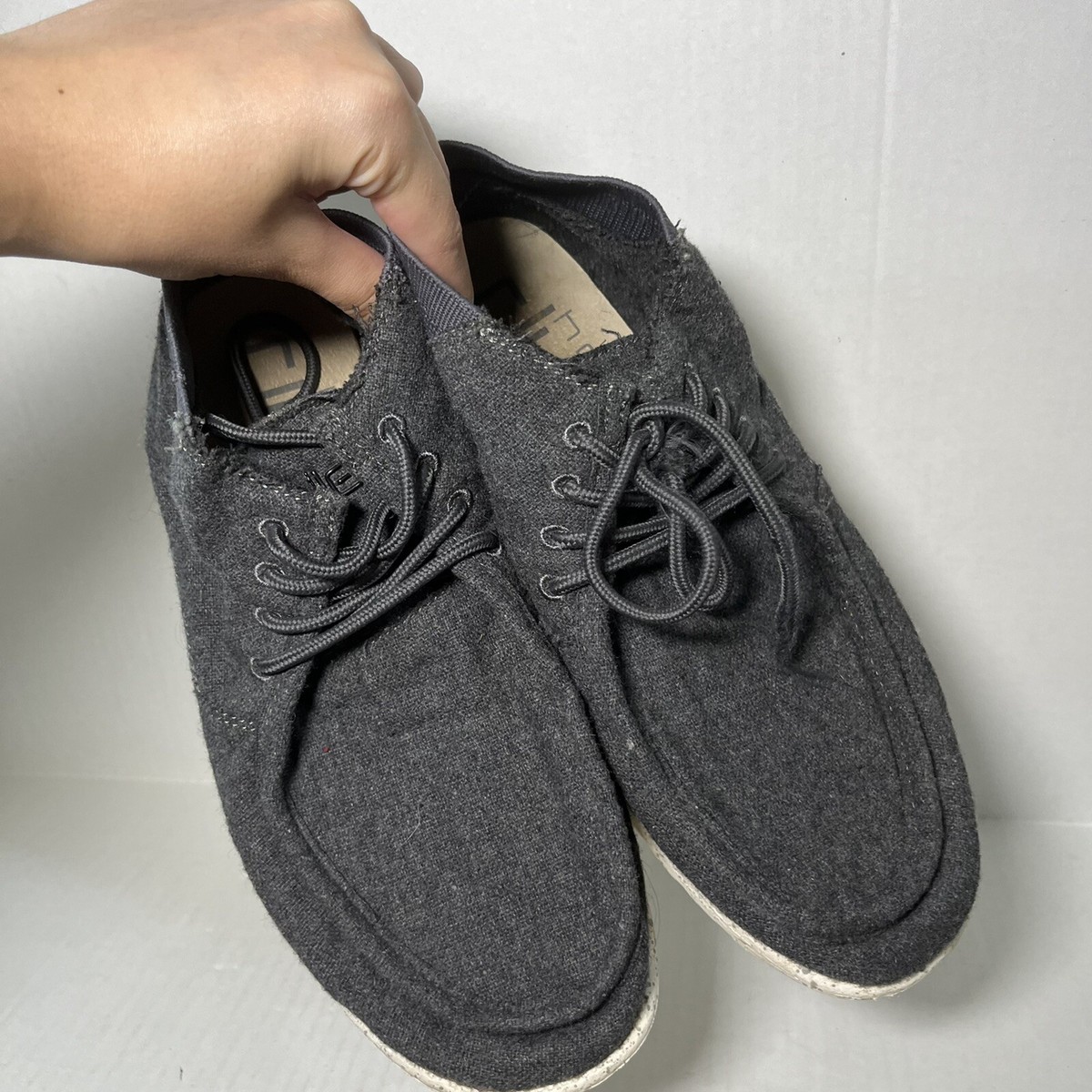 Hey Dude Wayne Men\'s Gray Knit Lace up Loafers Size 13 comfy casual Men main image 4
