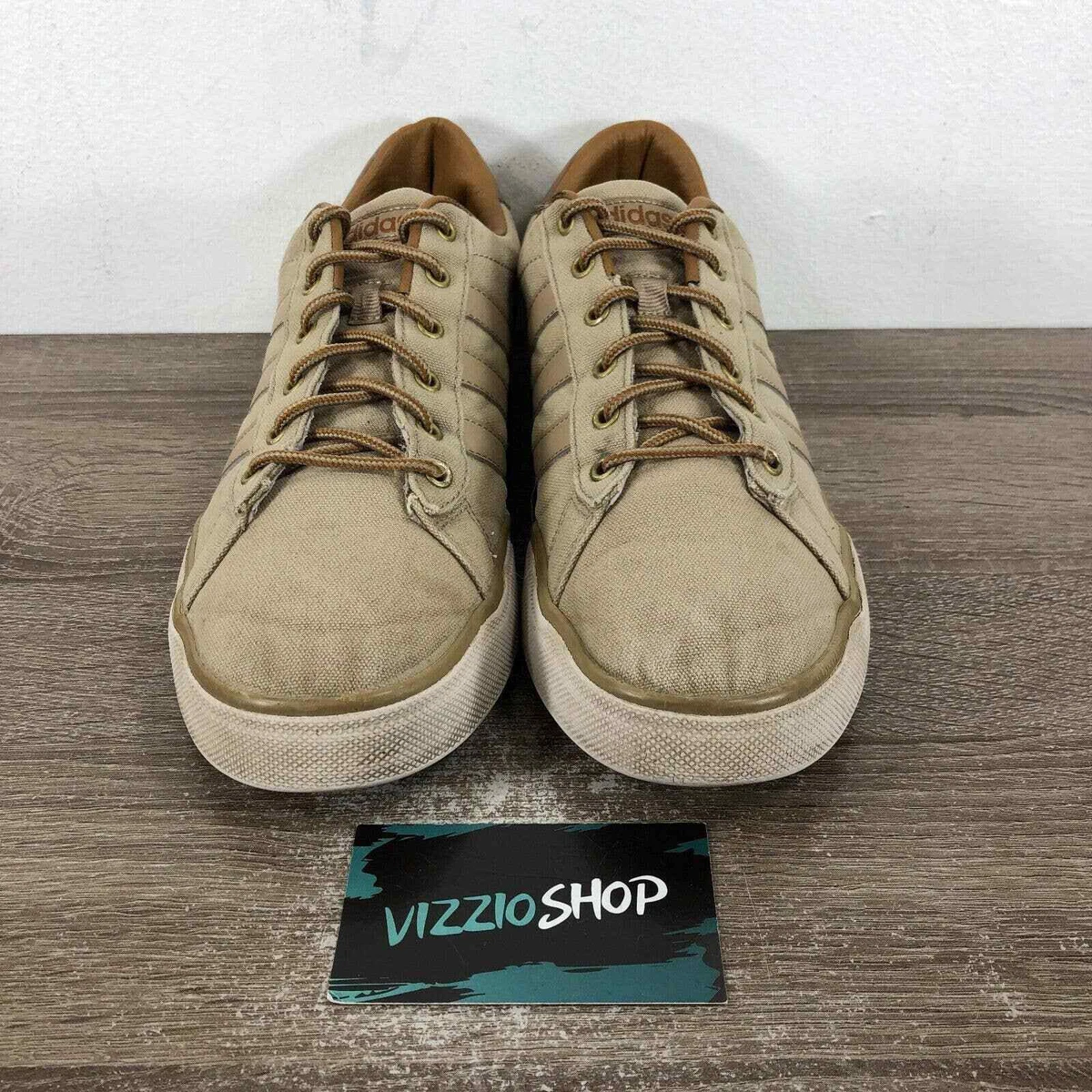 vonnis Gooey archief Adidas Neo Label Daily Vulc Low Top Lace Up Beige Sneakers Men&#039;s 9  F97754 | eBay