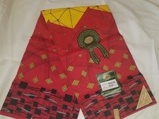 Red and yellow Ankara African wax fabric