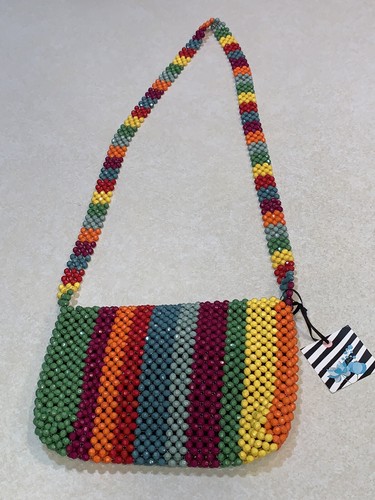 Isaac Mizrahi Purse Handbag Multi Colored Beaded NWT - Picture 7 of 9