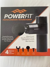 Powerfit Percussion Massager 4 Speed Levels, 4 Massage Tips, Black