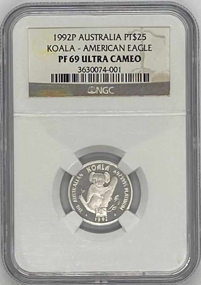 Australia 1992 $25 Platinum Koala AMERICAN EAGLE PRIVY NGC PF69 UC Mintage 750 - Image 3 of 4
