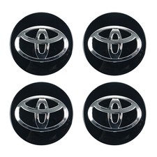 4 Pcs Set Of Toyota Wheel Center Hub Caps 62mm I Black Logo Rim Covers