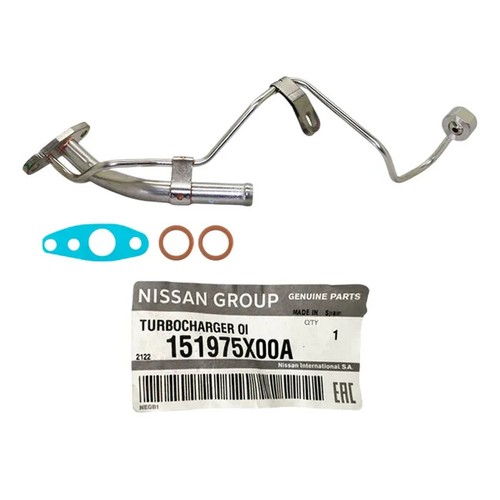 Genuine Turbo Oil Feed&Return Pipe+Gaskets For Nissan Navara D40 YD25 2.5L 2010- - Picture 2 of 9