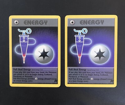 Full Heal Energy 81/82 MINT - Team Rocket Set 2x Bundle Pokemon Card - WotC