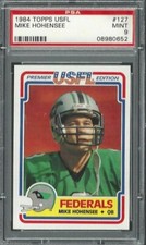 1984 Topps USFL #127 Mike Hohensee PSA 9 Mint 08980652