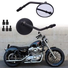 Round Motorcycle Rearview Mirrors For Harley Touring Street Road Glide Sportster