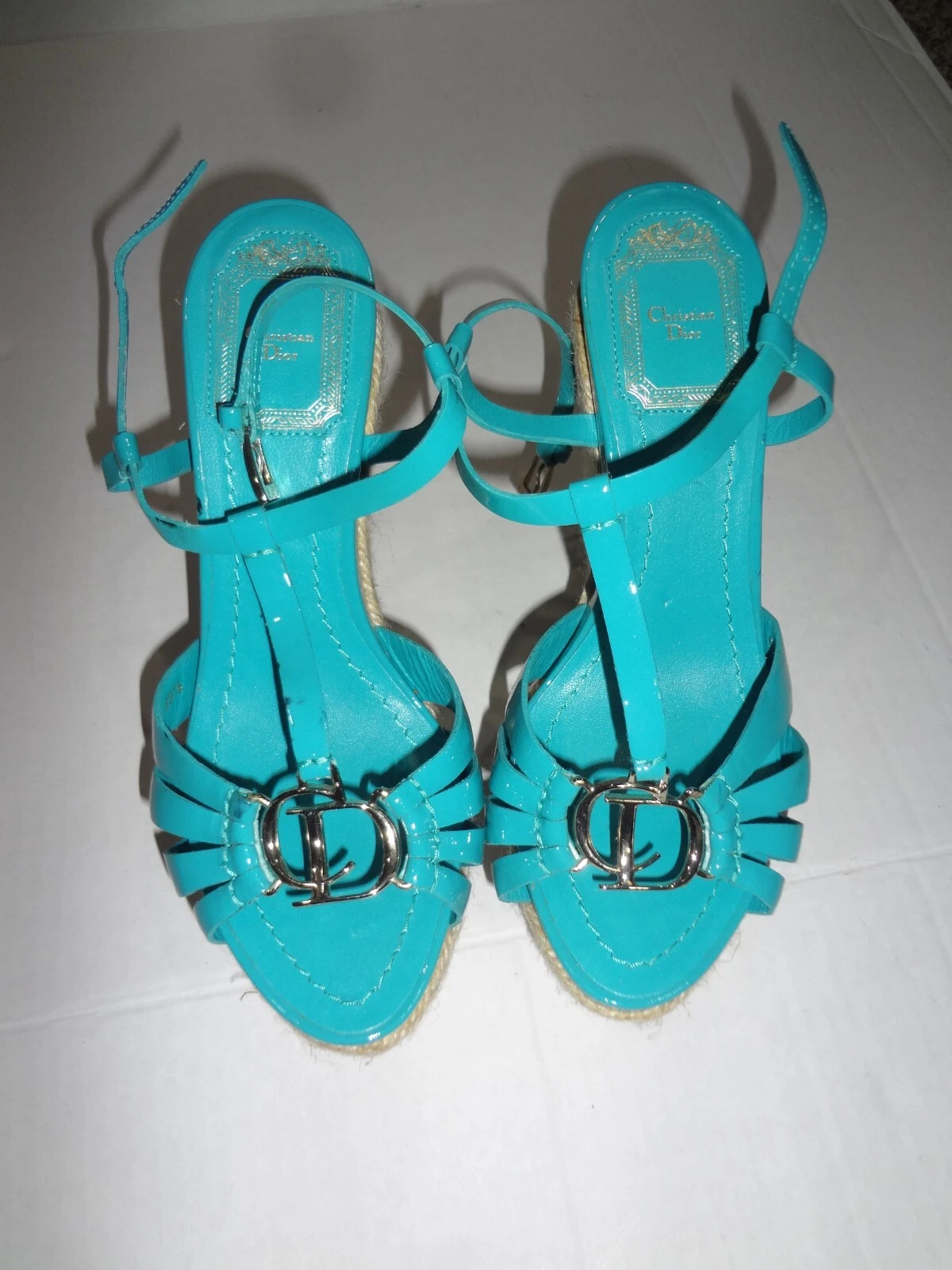 Authentique sandale espadrilles bleu espadrilles chaussures 35 1/2 EUC