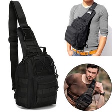 Tactical Sling Chest Pack Shoulder Backpack Molle Bag for Outdoor Hiking Travel