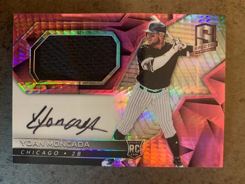 2017 Panini Spectra YOAN MONCADA Pin Prizm Auto Rookie Autograph Patch 02/49 #2