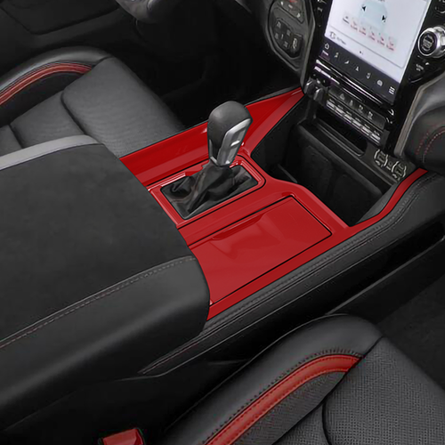 🌟 Cubierta de panel de cambio de marchas para consola central roja para RAM TRX 2018-2024 interior 3 piezas - Imagen 5 de 9
