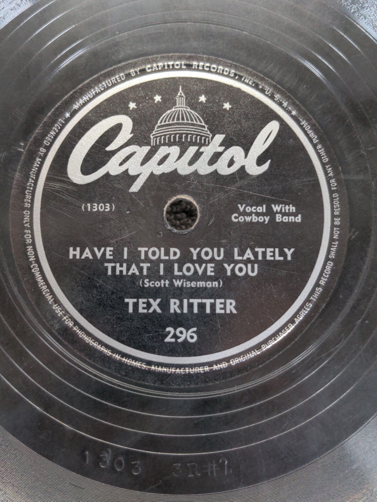 78 RPM Have I Told You Lately That I Love You Slam Door Tex Ritter ...