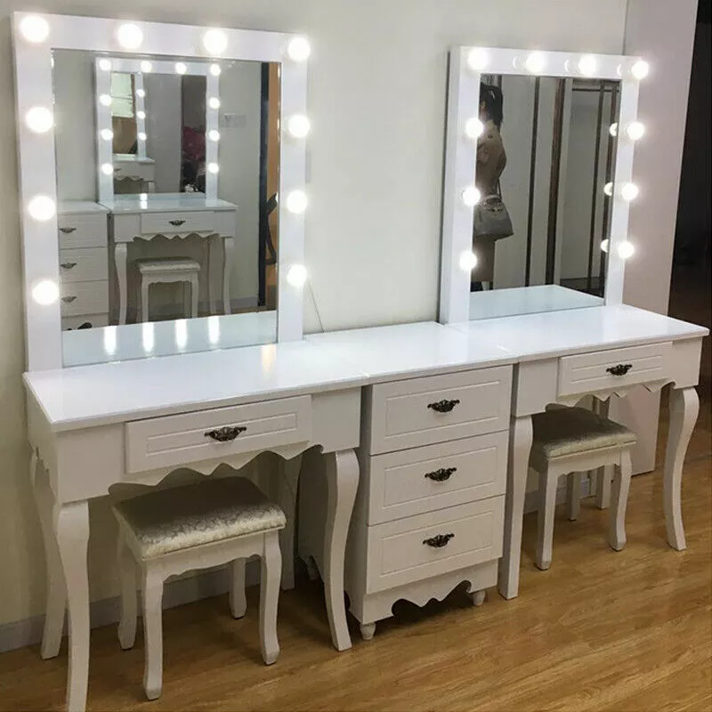 Vanity desk with sale mirror and drawers