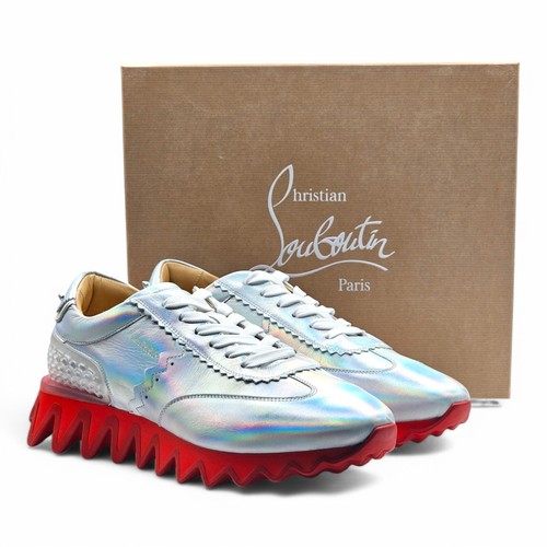 Christian Louboutin Loubishark Iridescent Sneakers - Laser Silver EU 41 / US 8 - Picture 9 of 9
