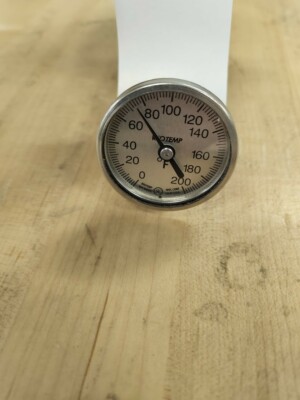 Reotemp Model G Bimetal Thermometer, 1-11/16'' Dial, 0-200F
