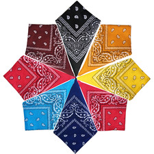 BANDANA PAISLEY NECK HEAD SCARF 100% COTTON UNISEX MIXED COLOURS/PATTERNS
