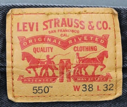 Men's 2016 Levi's 550 Jeans Relaxed Fit Black 100% Cotton Size 38x32 (Msr 37x29) - Imagen 10 de 10