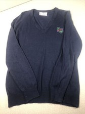Vintage Lady Pickering L Soft Vneck Sweater 1980 PGA Oak Hill CC EUC