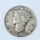 1945 D LIBERTY MERCURY 90% SILVER DIME CIRCULATED COIN #5363