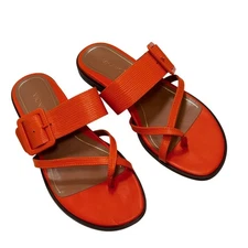 VIONIC Julep Leather Buckle Detail Slip-On Thong Sandals Arch Support size 8