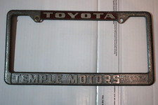 Vintage Temple Motors, Toyota Dealer License Plate Frame, Washington